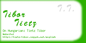 tibor tietz business card